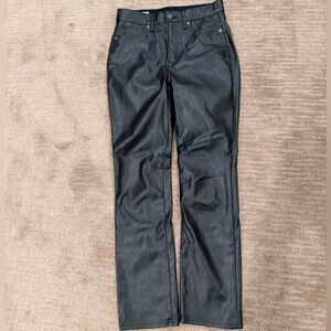 GAP Vintage Slim Faux Leather High Rise Jeans - Black